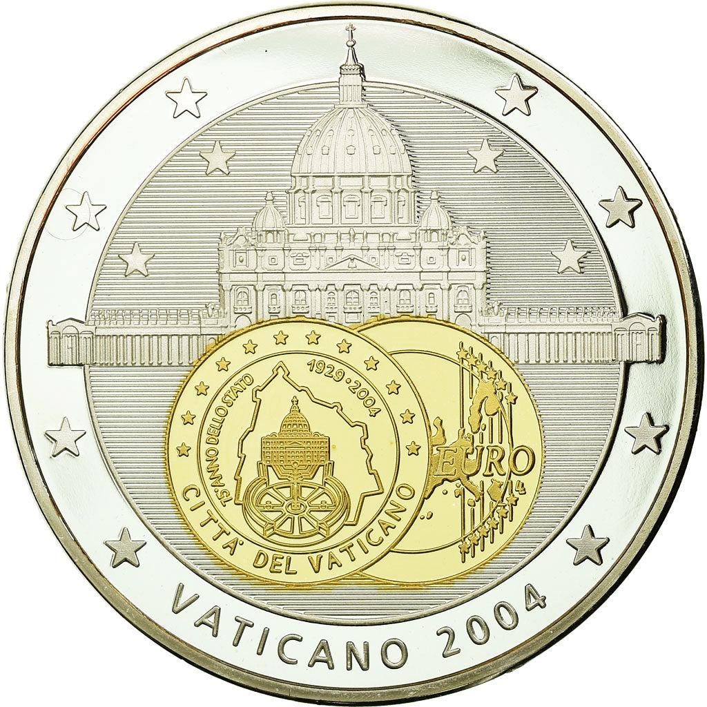 France, Medal, L'Europe, Vatican, 2004, MS(65-70), Copper Plated Silver