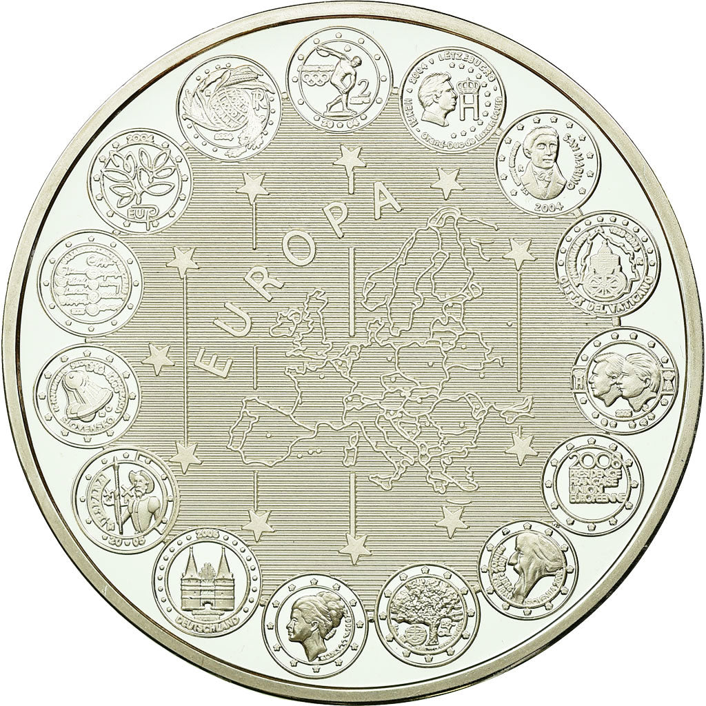 France, Medal, L'Europe, Vatican, 2004, MS(65-70), Copper Plated Silver