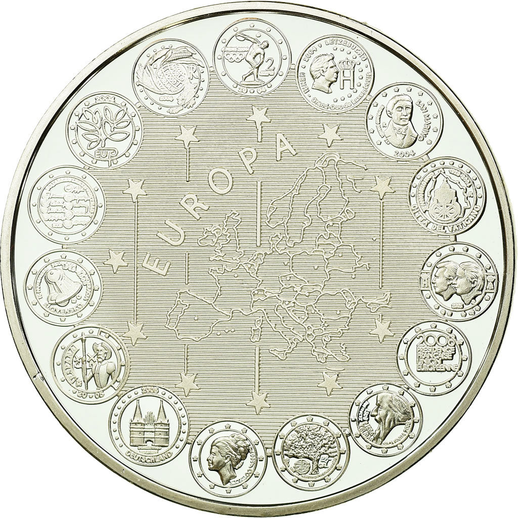 France, Medal, L'Europe, Monaco, 2004, MS(65-70), Copper Plated Silver