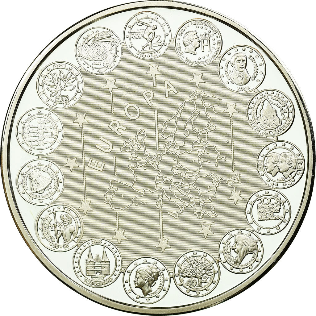 France, Medal, L'Europe, Grèce, 2004, MS(65-70), Copper Plated Silver