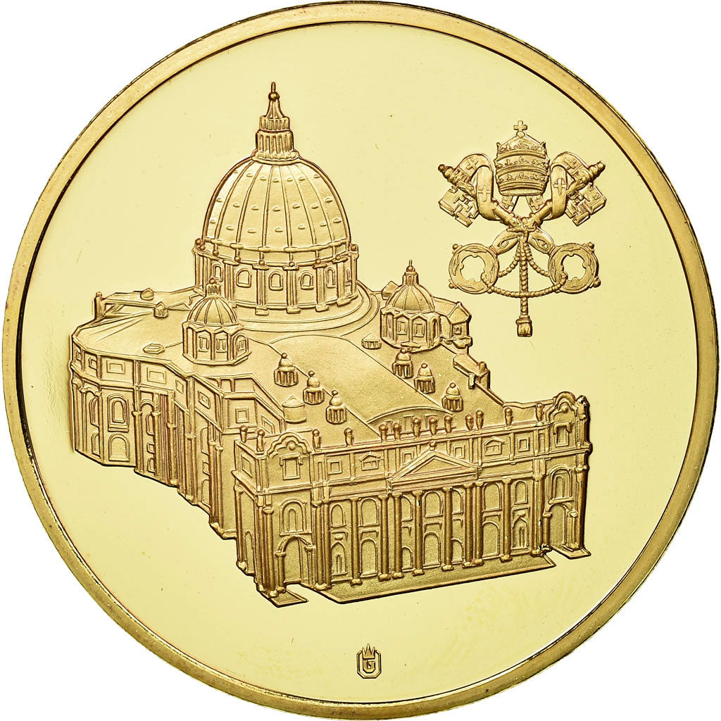 Vatican, Medal, La Coupole Basilique Saint-Pierre, 2007, MS(65-70), Copper Gilt