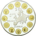 France, Medal, 10 ans de l'Euro, 2012, MS(65-70), Copper Plated Silver