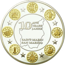 France, Medal, 10 Ans de l'Euro, Saint-Marin, 2012, MS(65-70), Copper Plated