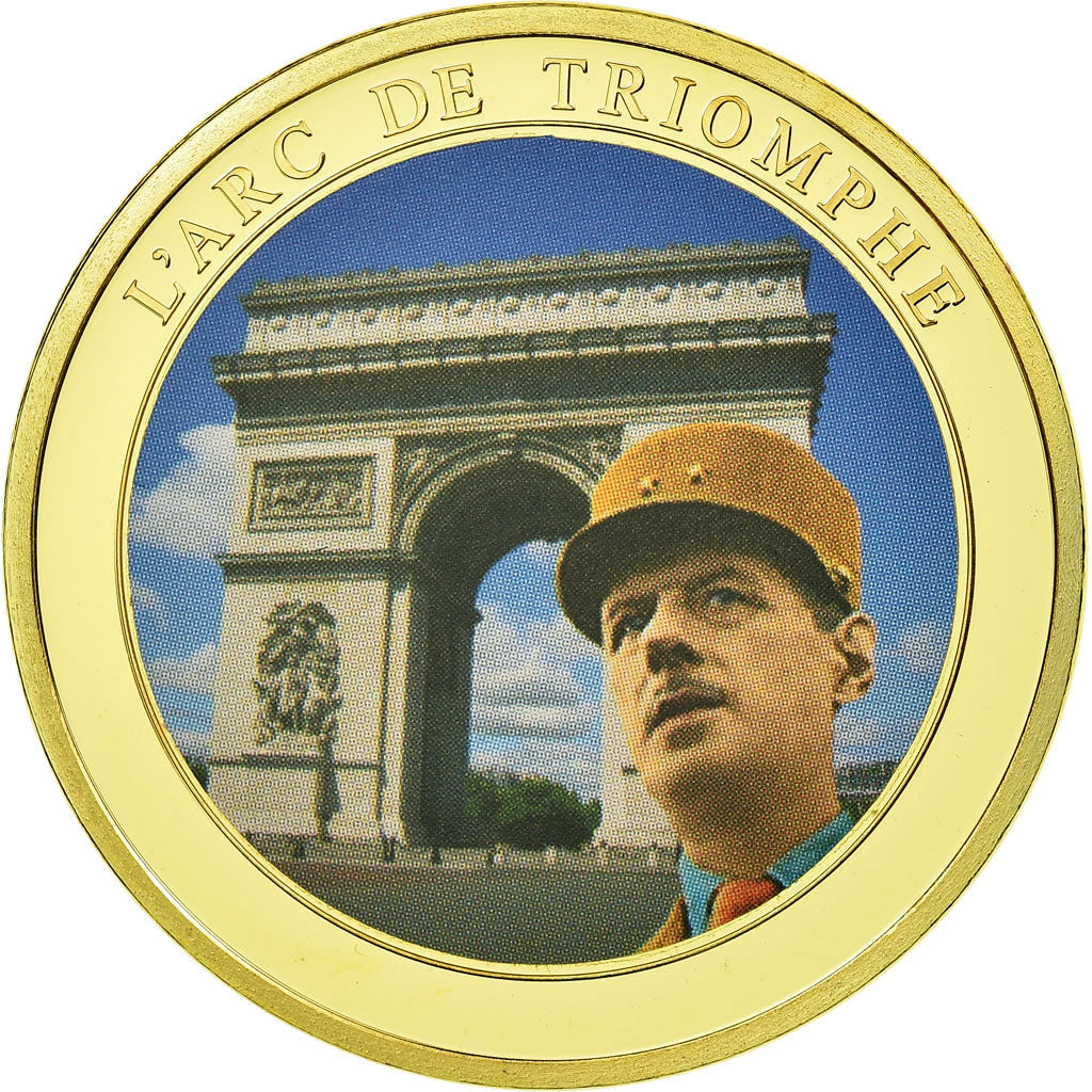 France, Medal, L'Arc de Triomphe, History, MS(65-70), Copper Gilt