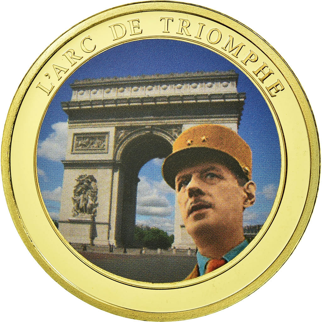 France, Medal, L'Arc de Triomphe, History, MS(65-70), Copper Gilt