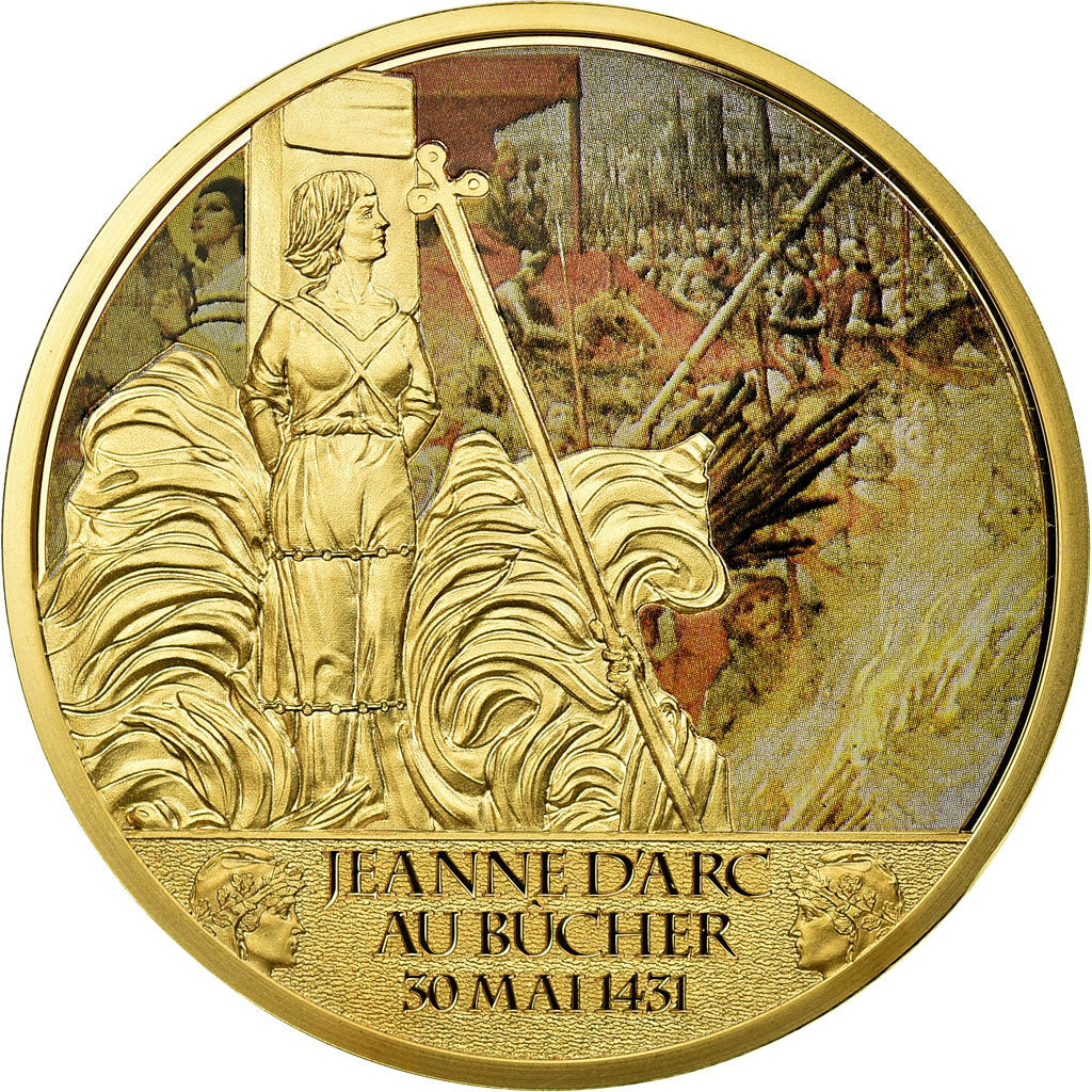 France, Médaille, Histoire de France, Jeanne d'Arc au Bucher, History, FDC