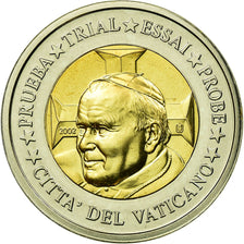 Vatican, Medal, 2 E, Essai-Trial Jean Paul II, 2002, MS(65-70), Bi-Metallic