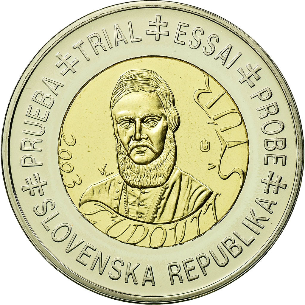 Slovakia, Medal, 2 E, Essai-Trial, 2003, MS(65-70), Bi-Metallic