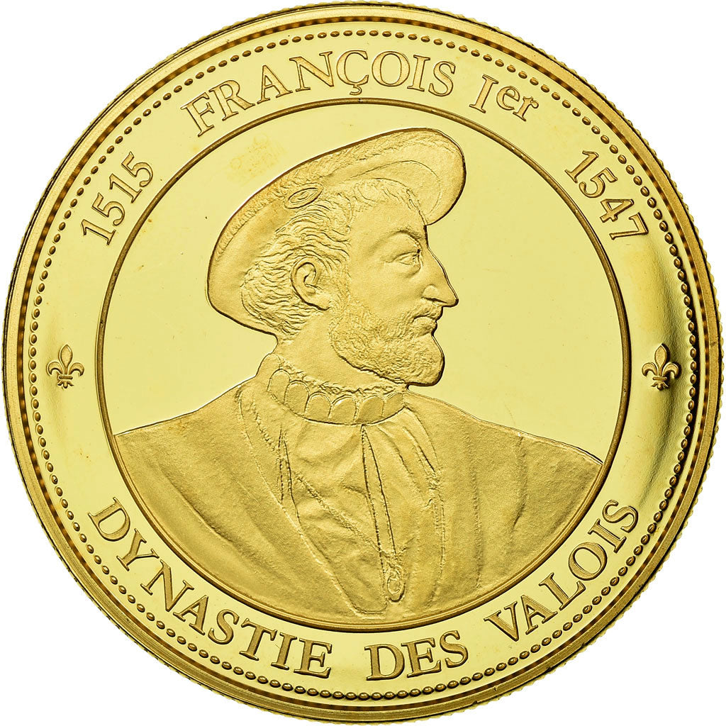 França, Medal, Les Rois de France, François Ier, História, MS(65-70), Cobre