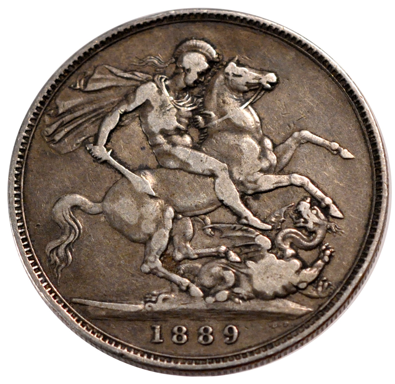 GREAT BRITAIN, Crown, 1889, KM #765, VF(30-35), Silver, 38.61, 27.88