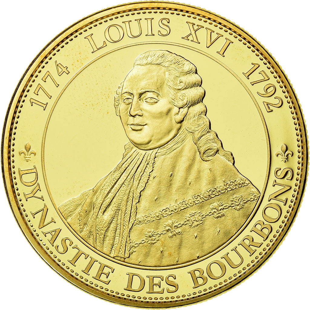 Francia, medaglia, Les rois de France, Louis XVI, History, FDC, Rame dorato