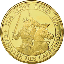 Francia, medaglia, Les Rois de France, Saint-Louis, History, FDC, Rame dorato