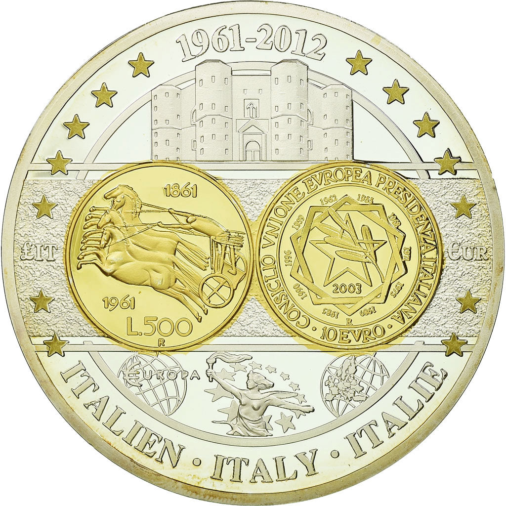 Italy, Medal, Pièces Commémoratives d'Europe, 2012, MS(65-70), Copper Plated