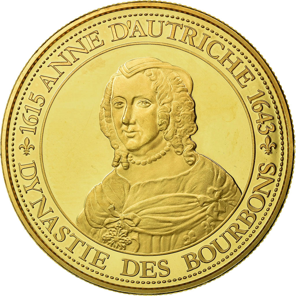 France, Medal, Anne d'Autriche, History, MS(65-70), Copper Gilt