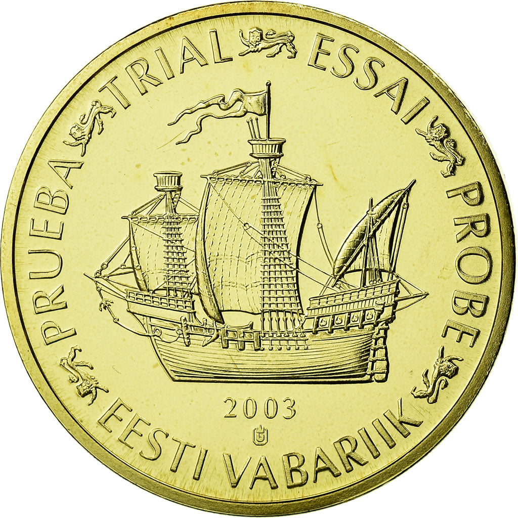 Estónia, Medal, 50 C, Essai Trial, 2003, MS(65-70), Bimetálico