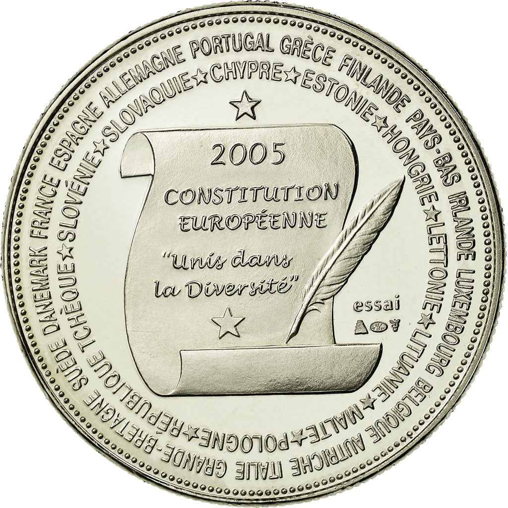 France, Medal, la Constitution Européenne, 2005, MS(65-70), Copper-nickel