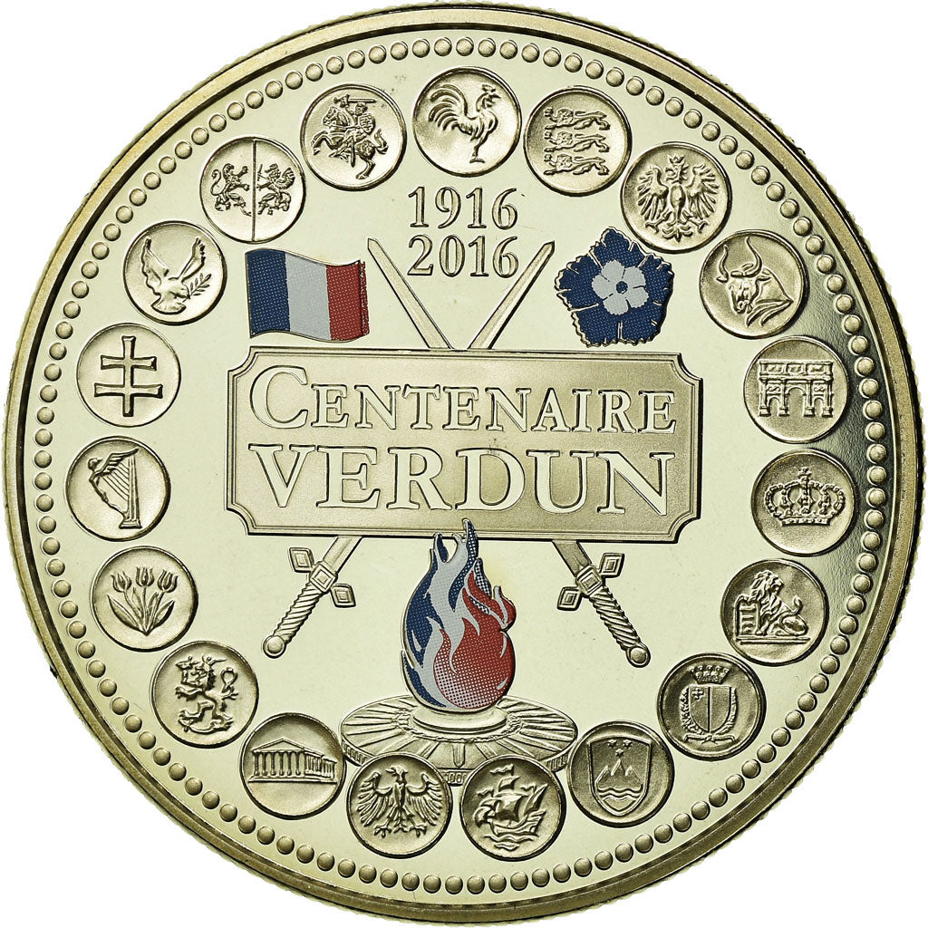 Frankreich, Medaille, L'Europe des XXVII, Centenaire de Verdun, 2016, STGL