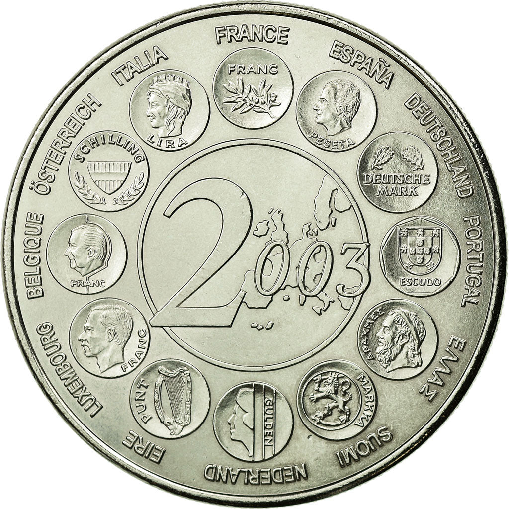 Francia, medaglia, L'Europe des 15, essai, 2003, FDC, Rame-nichel