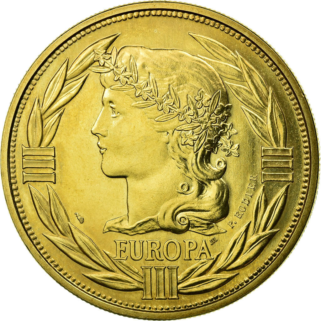 Frankrijk, Medaille, Ecu Europa, Marianne, 1992, Rodier, FDC, Gilt Bronze