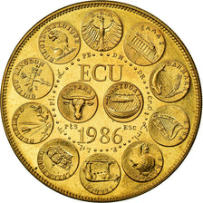 Frankrijk, Medaille, Ecu Europa, Marianne, 1986, Rodier, FDC, Gilt Bronze