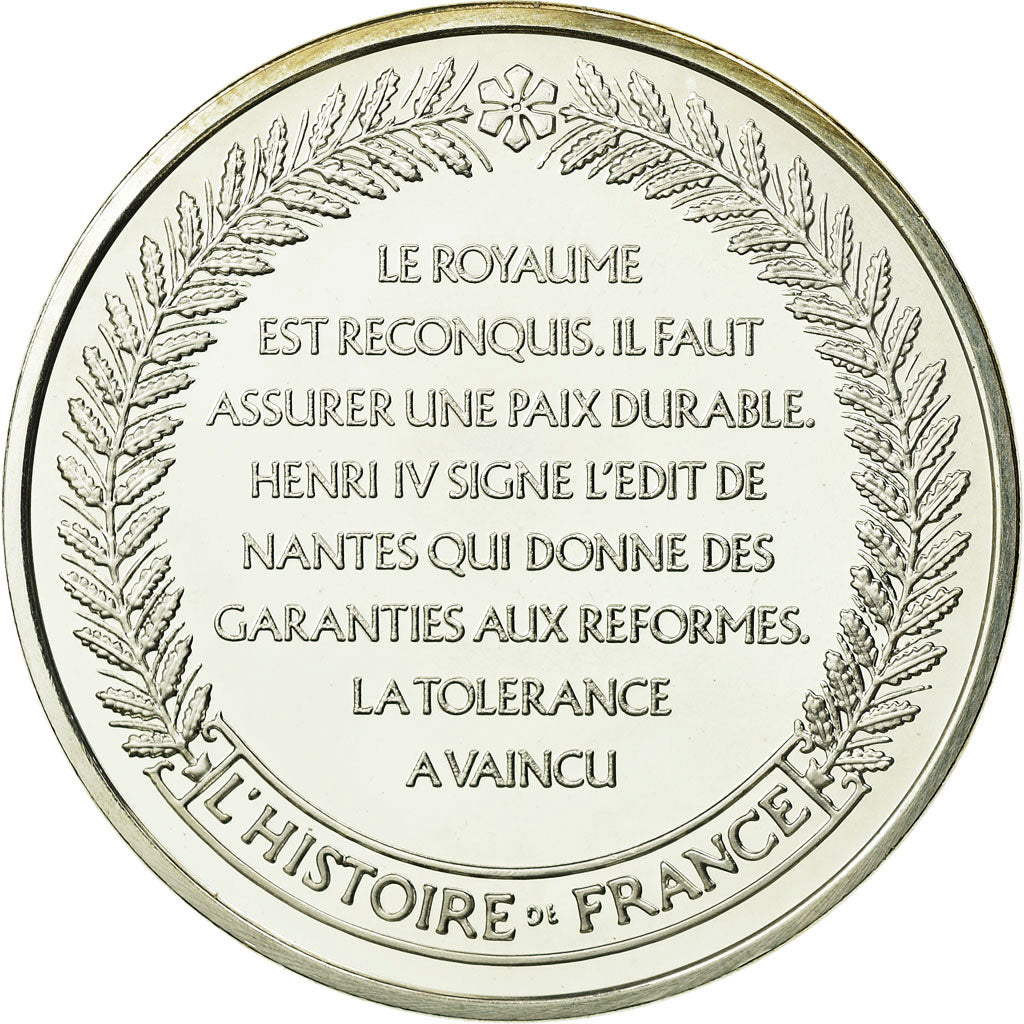 Frankreich, Medaille, Henri IV signe l'Edit de Nantes, STGL, Silber