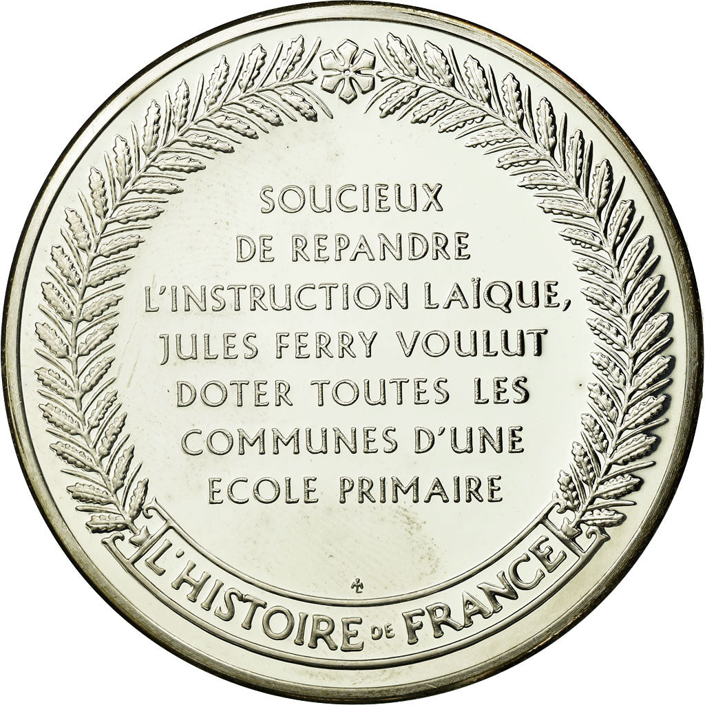 France, Medal, Jules Ferry et l'Enseignement, History, MS(65-70), Silver