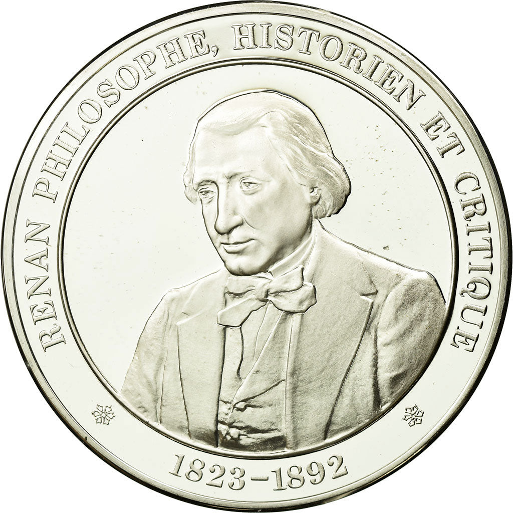 France, Medal, Philosophie, Renan, History, MS(65-70), Silver