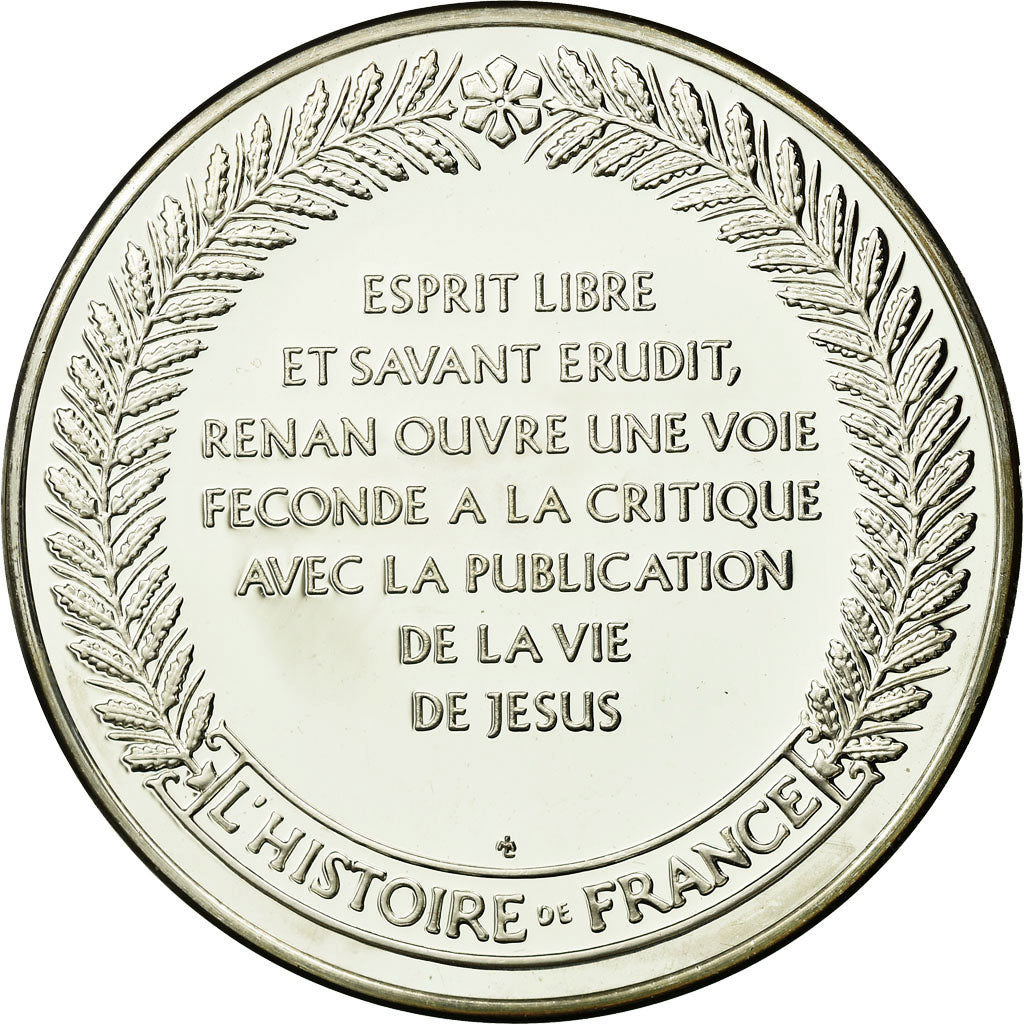 France, Medal, Philosophie, Renan, History, MS(65-70), Silver