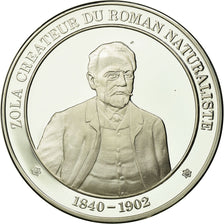France, Medal, Littérature, Emile Zola, History, MS(65-70), Silver