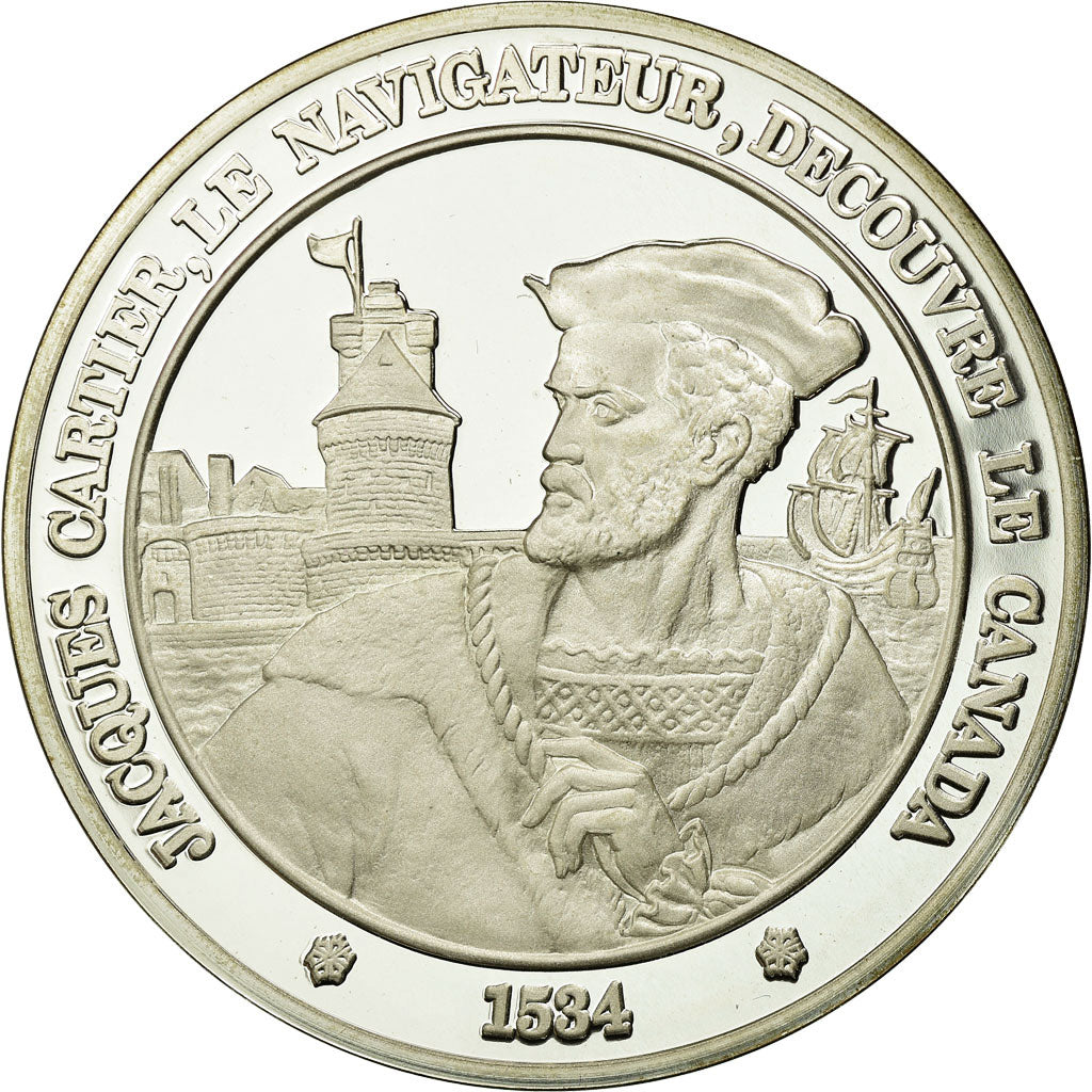 France, Medal, Jacques Cartier, Découverte du Canada, History, MS(65-70)