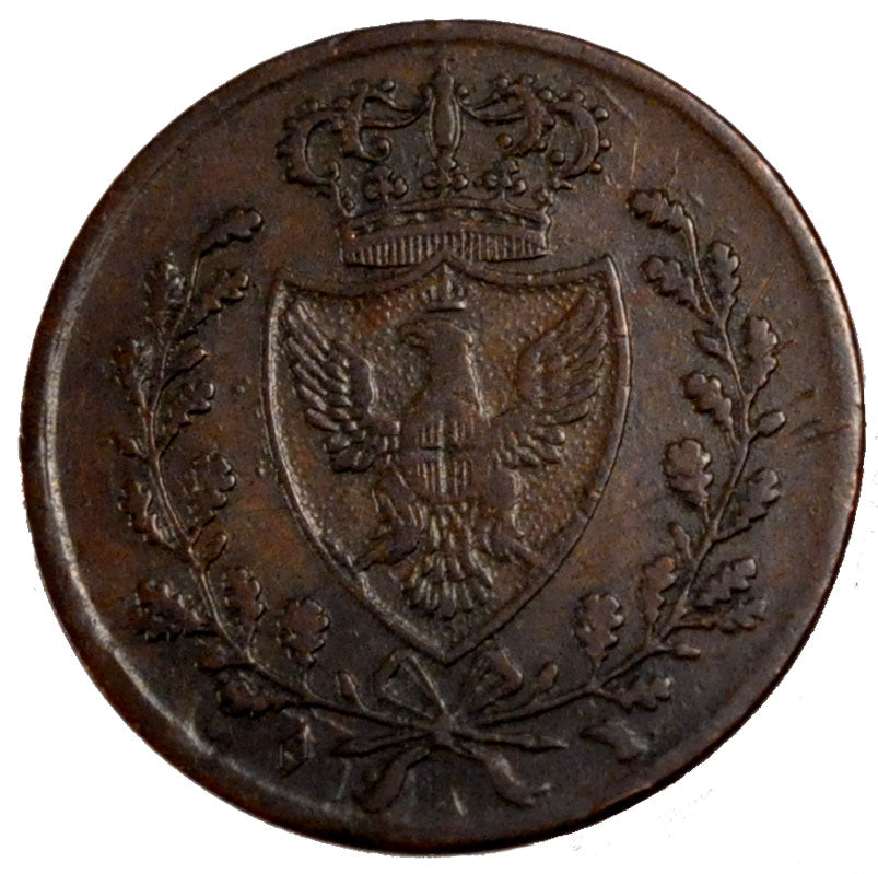 Italy, 1 Centesimo, 1826, EF(40-45), Copper, 1.95