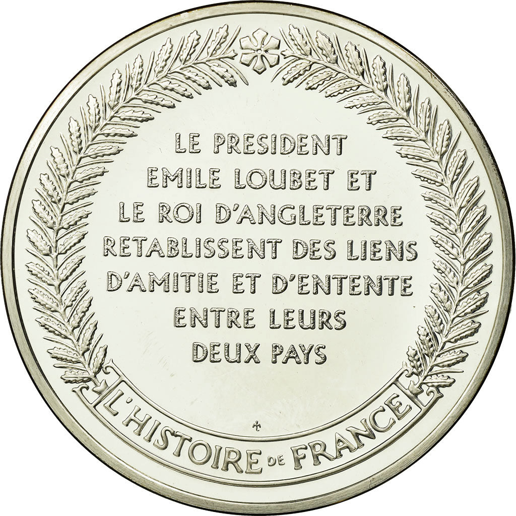Frankreich, Medaille, Emile Loubet, L'Entente Cordiale, History, STGL, Silber