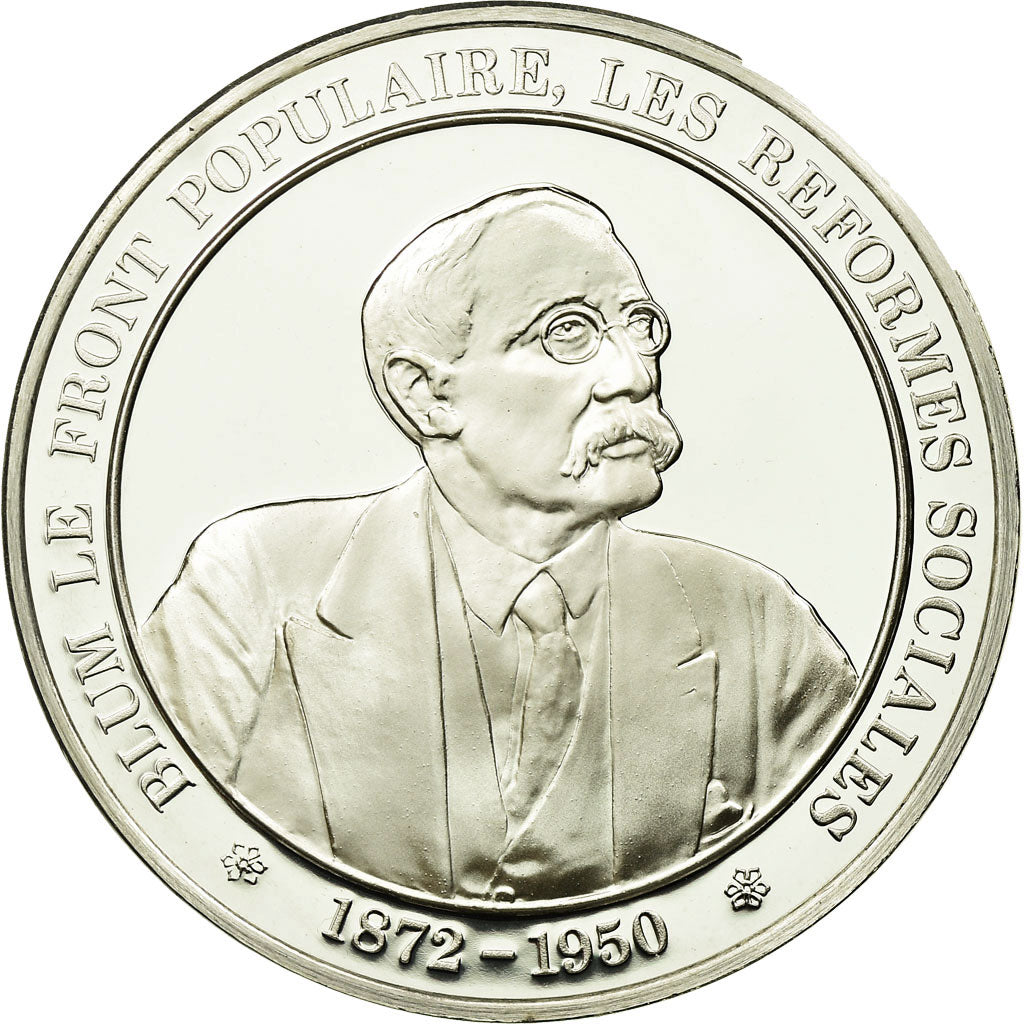 Francia, medalla, Blum, Front Populaire, History, FDC, Plata