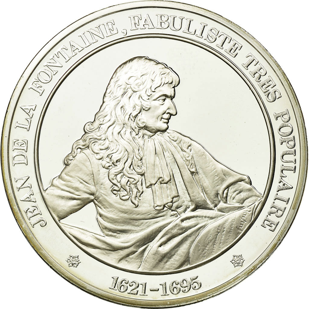 France, Medal, Jean de la Fontaine, History, MS(65-70), Silver