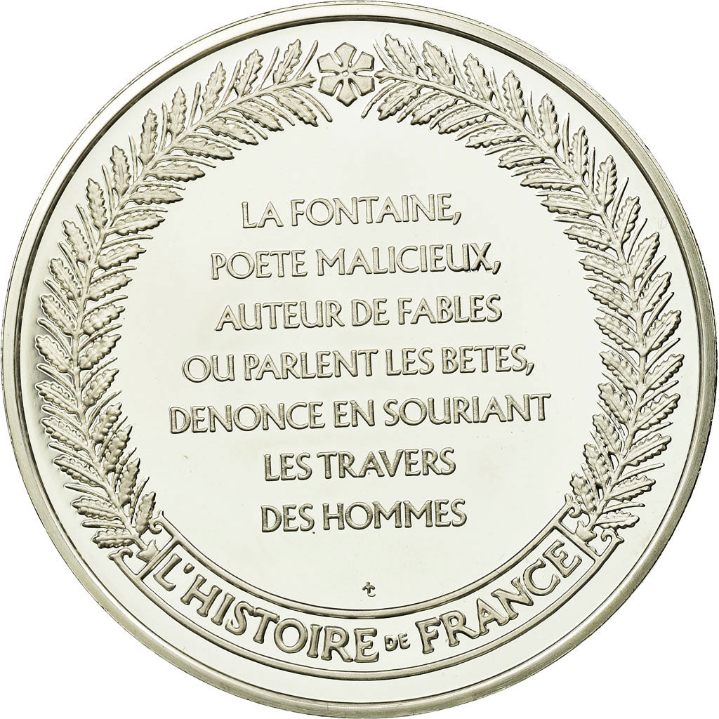 France, Medal, Jean de la Fontaine, History, MS(65-70), Silver
