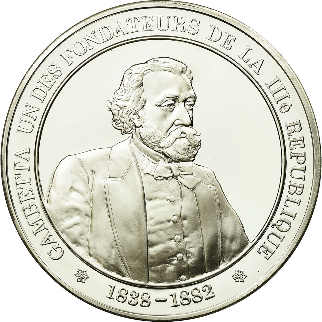 France, Medal, Léon Gambetta, History, MS(65-70), Silver