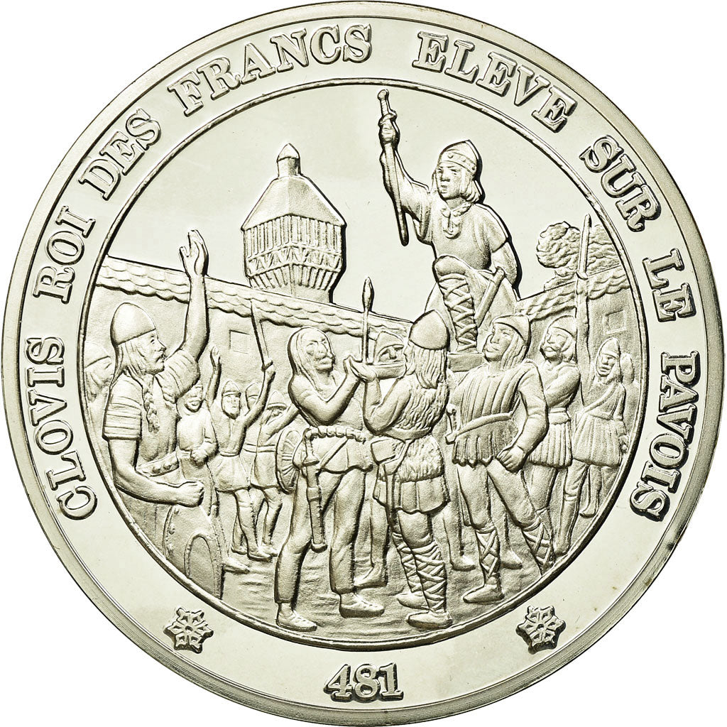 France, Medal, Clovis, Roi des Francs, History, MS(65-70), Silver