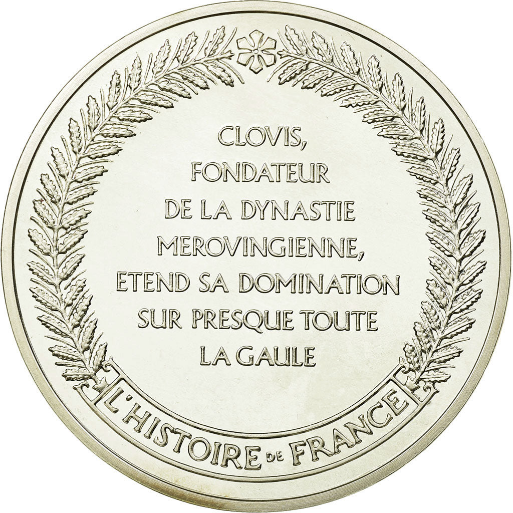 France, Medal, Clovis, Roi des Francs, History, MS(65-70), Silver