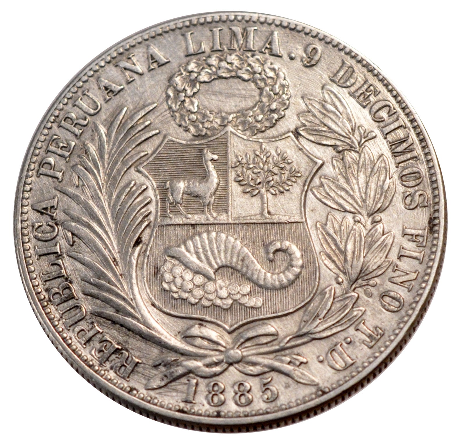 Perù, 1 Sol, 1885, Lima, BB, Argento