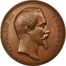 Francia, medalla, Napoleon III reçoit la Reine d'Angleterre à Boulogne, 1855