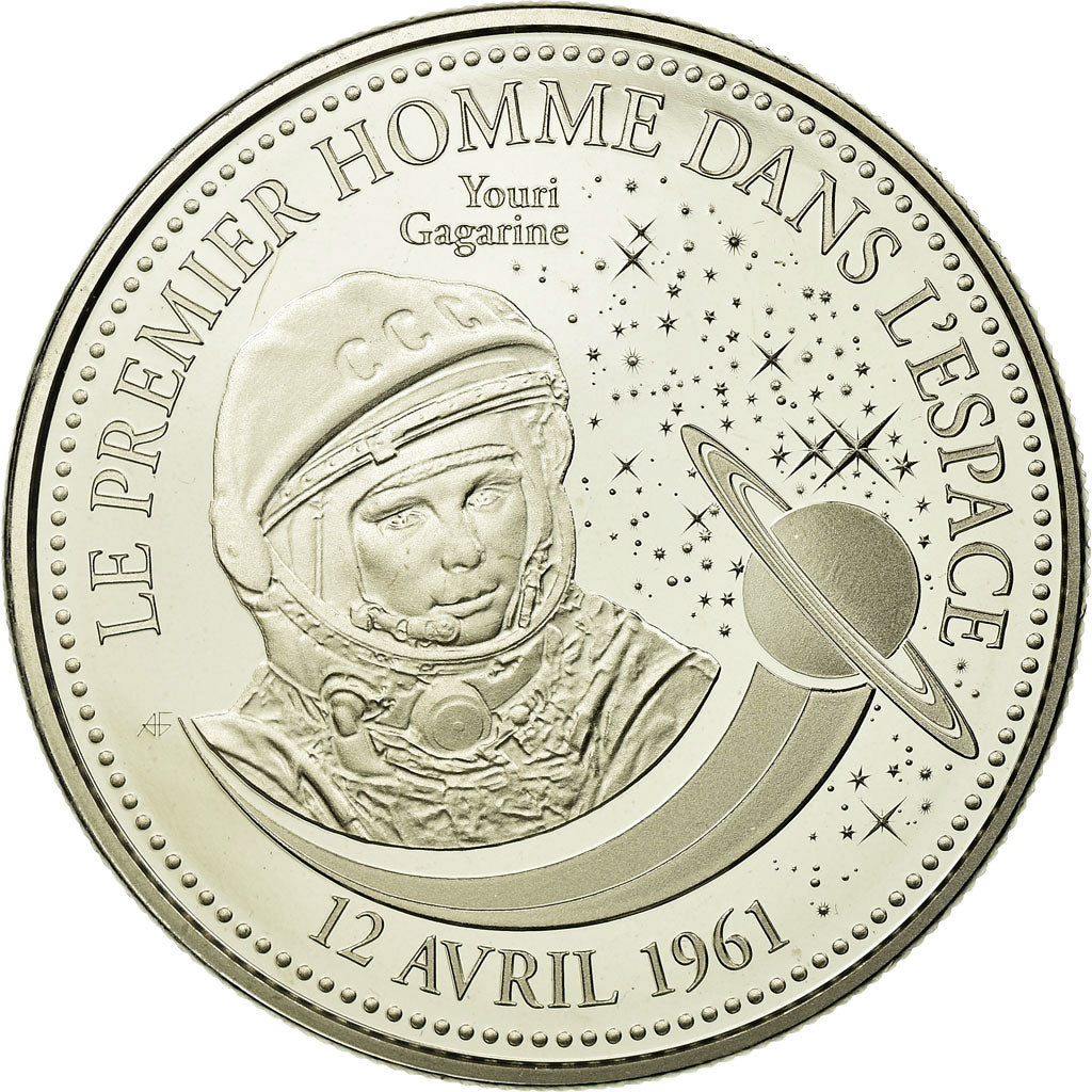 Francia, medaglia, Le Premier Homme dans l'Espace, FDC, Rame-nichel