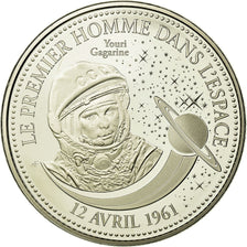 Francia, medaglia, Le Premier Homme dans l'Espace, FDC, Rame-nichel