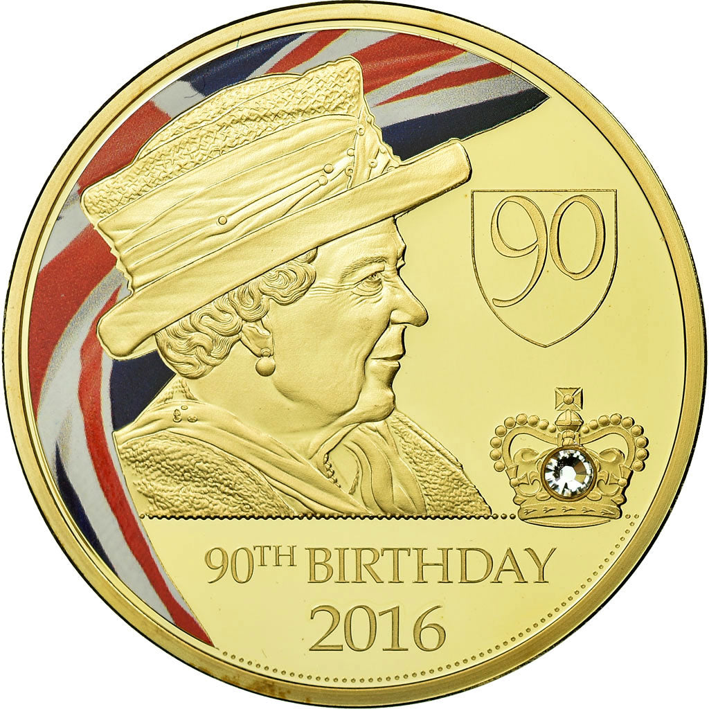 United Kingdom , Médaille, 90ème Anniversaire de la Reine Elizabeth II, FDC