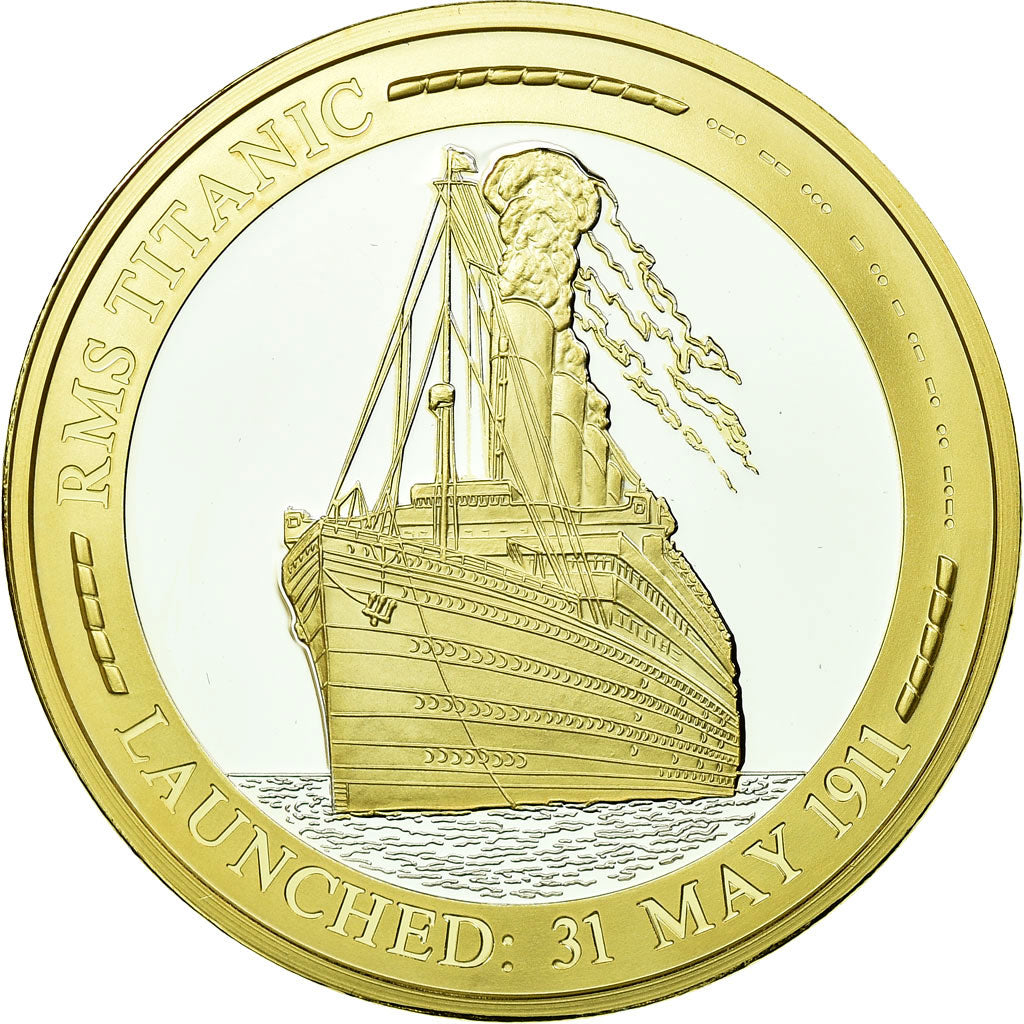 France, Medal, Titanic, Shipping, MS(65-70), Copper Plated Silver