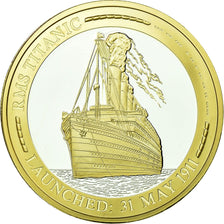 France, Medal, Titanic, Shipping, MS(65-70), Copper Plated Silver