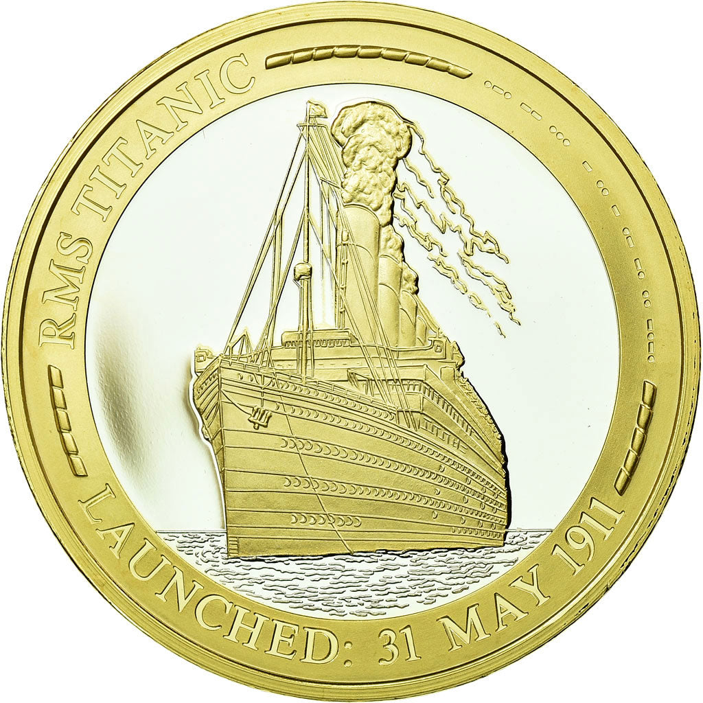 France, Medal, Titanic, Shipping, MS(65-70), Copper Plated Silver