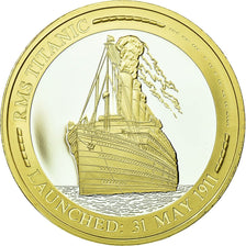France, Medal, Titanic, Shipping, MS(65-70), Copper Plated Silver