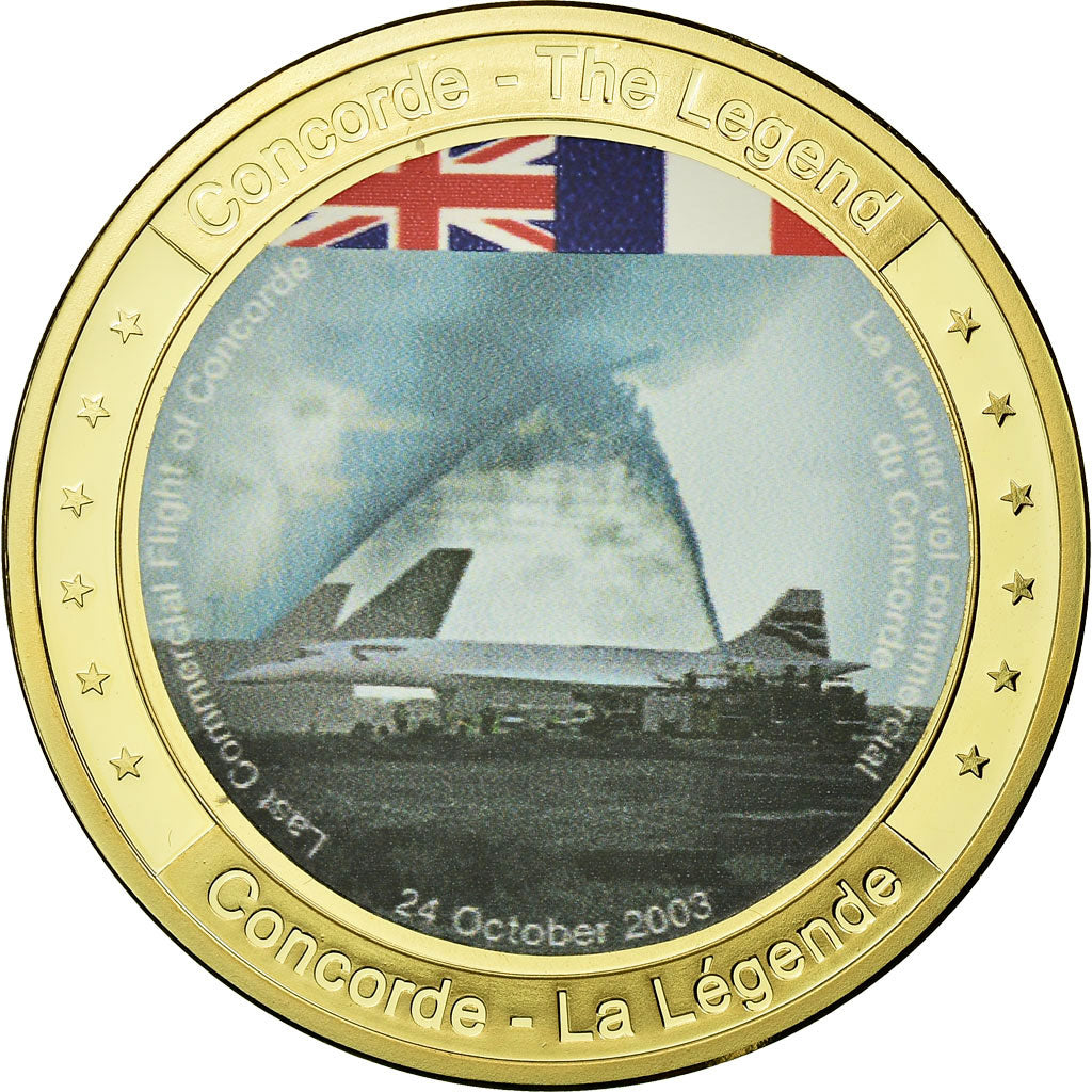 France, Medal, Concorde, La Légende, MS(65-70), Copper Gilt