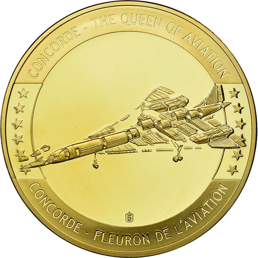 France, Medal, Concorde, La Légende, MS(65-70), Copper Gilt