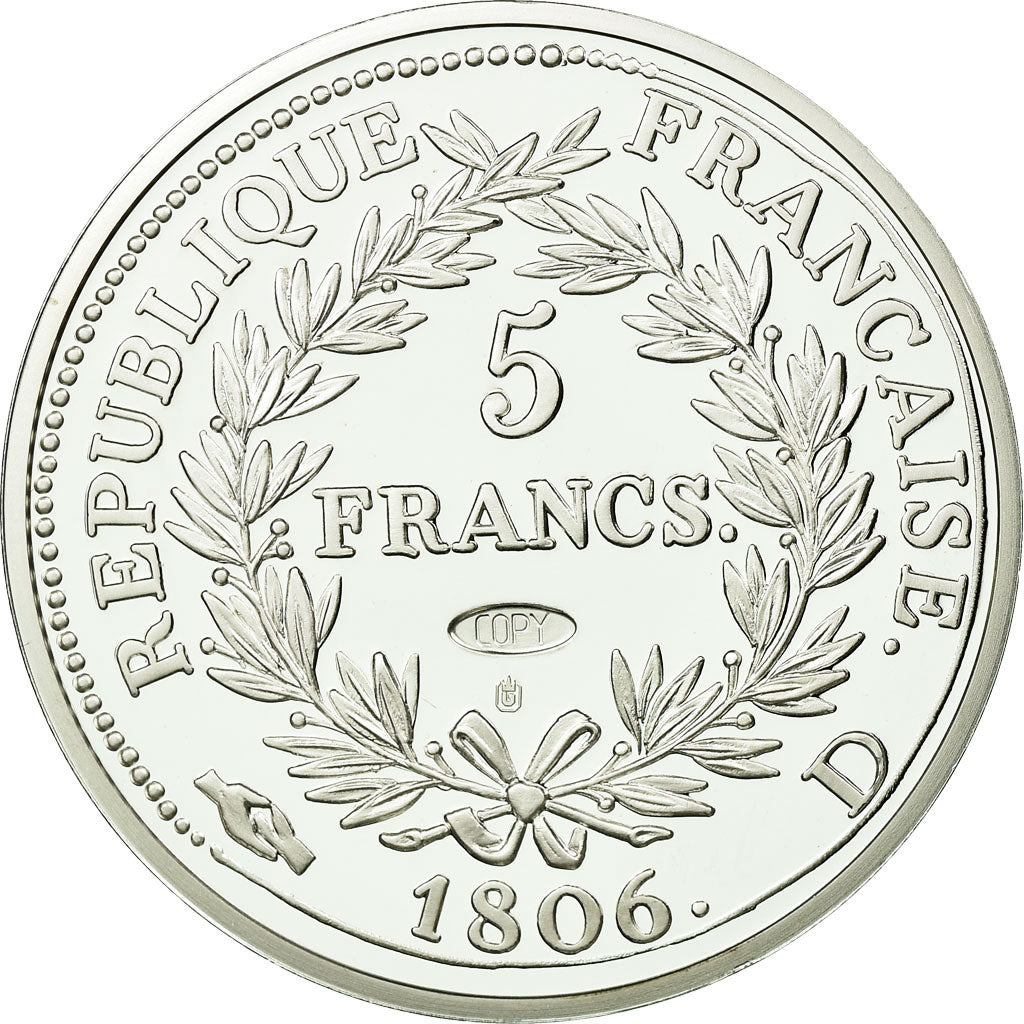 France, Medal, REproduction de la 5 Francs Napoléon 1806 D, MS(64), Copper
